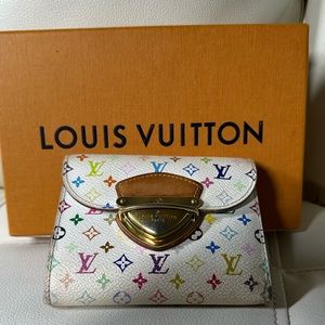 Louis Vuitton White Monogram Multicolore Joey Wallet